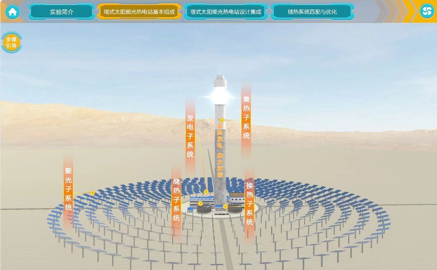 案例分享 | 塔式太阳能热发电与储能虚拟仿真实验