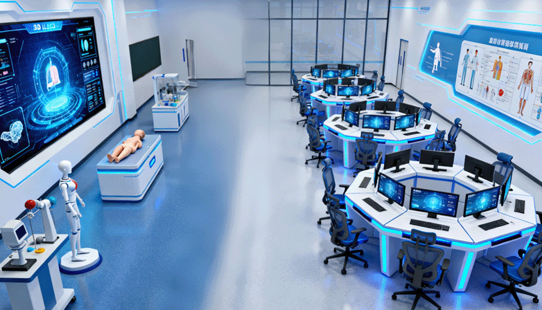 急危重症护理“AI+虚仿”虚实融合实训室