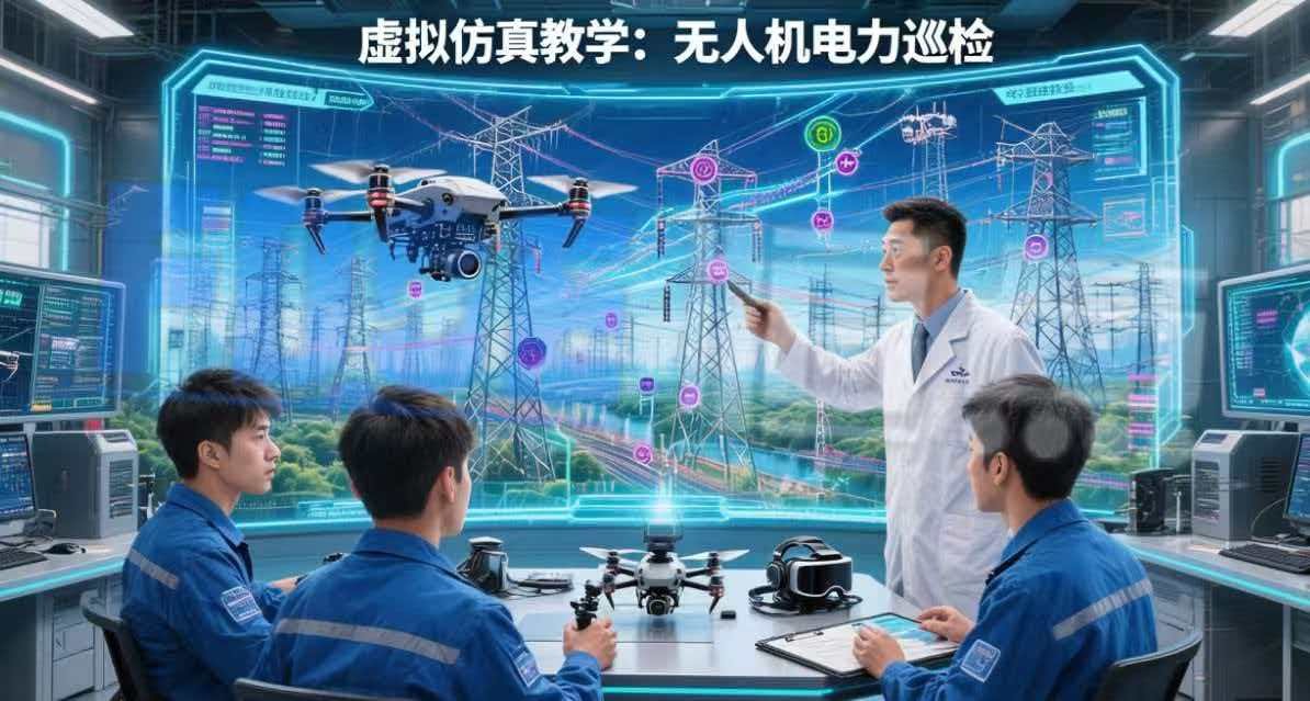 无人机电力巡检实训系统，AI+虚拟仿真开辟智慧职教新路径