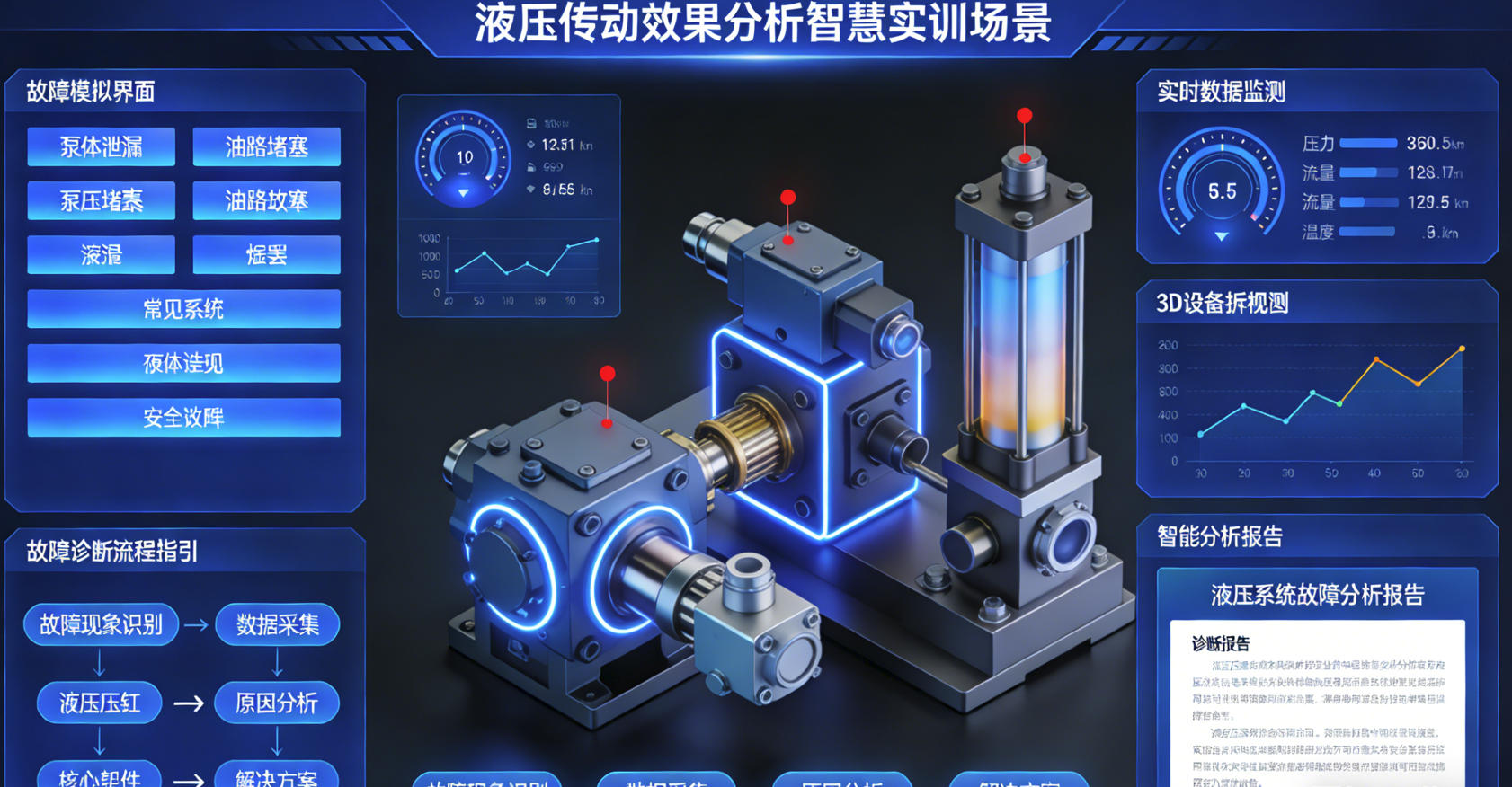 液压传动故障分析智慧实训系统