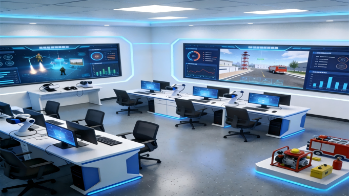 智慧消防安全 “AI + 虚仿” 创新实训室