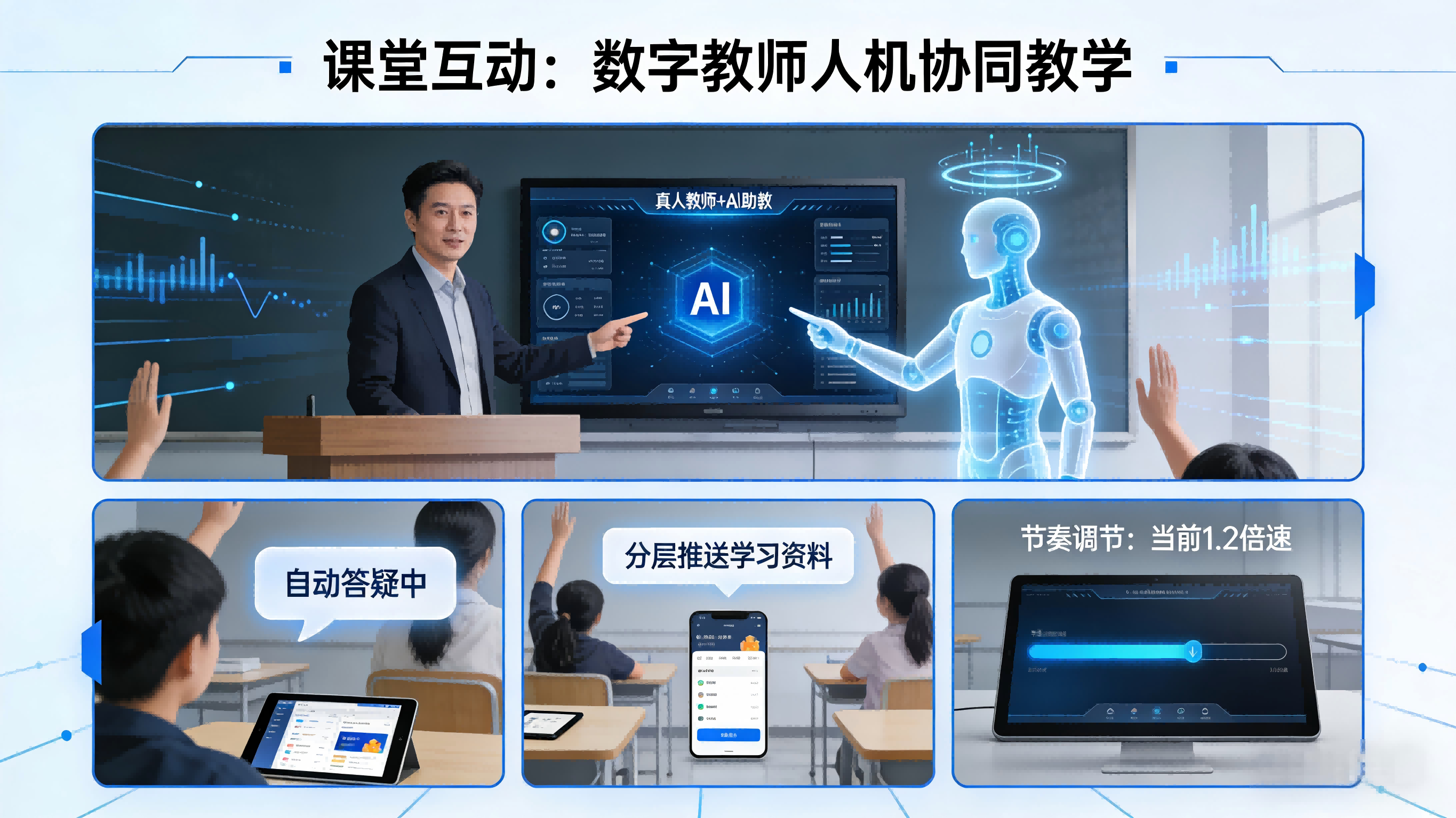 课堂互动：数字教师实现人机协同