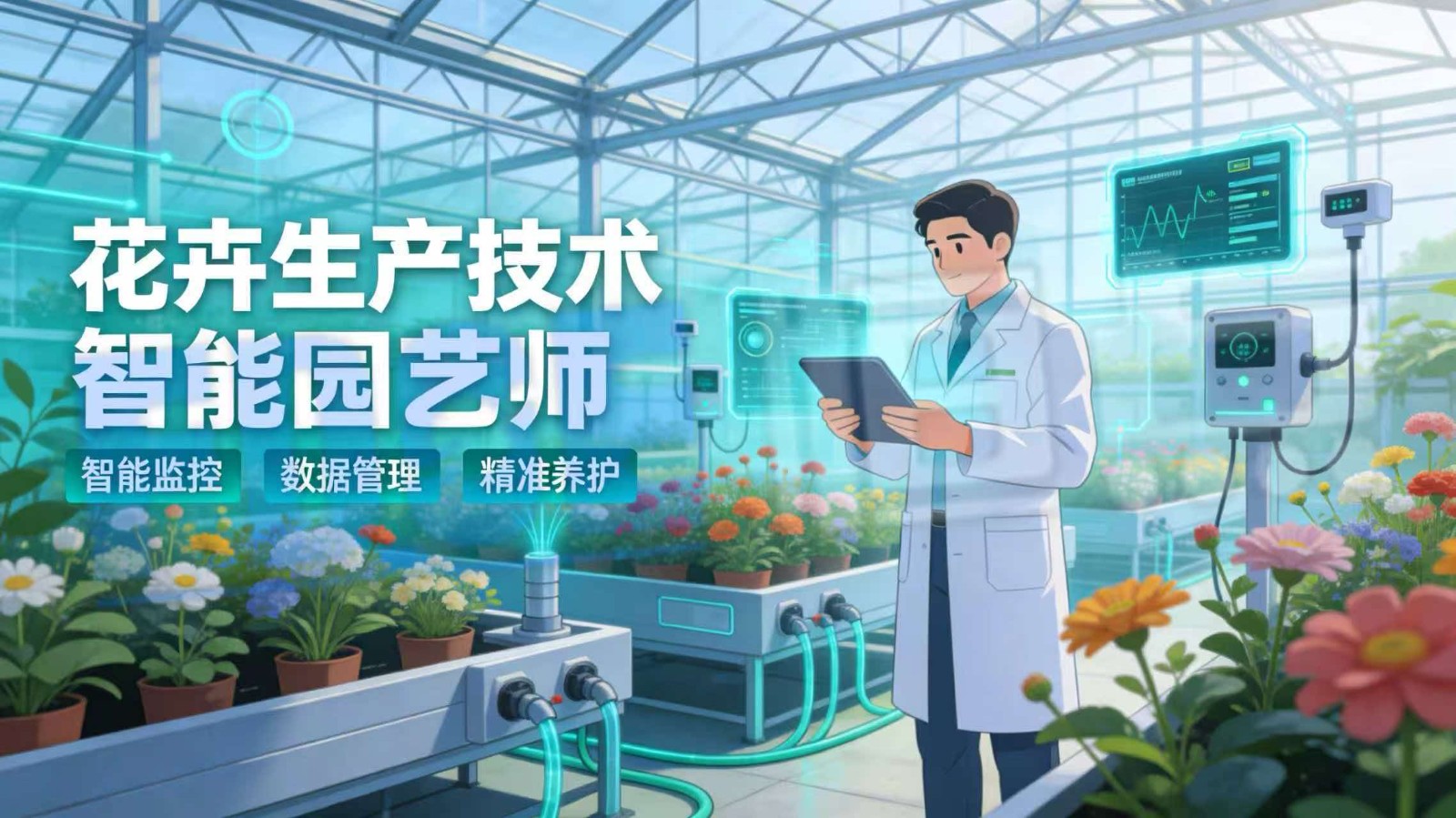 AI+花卉生产技术智慧实训室，以数字孪生开辟“双师”课堂