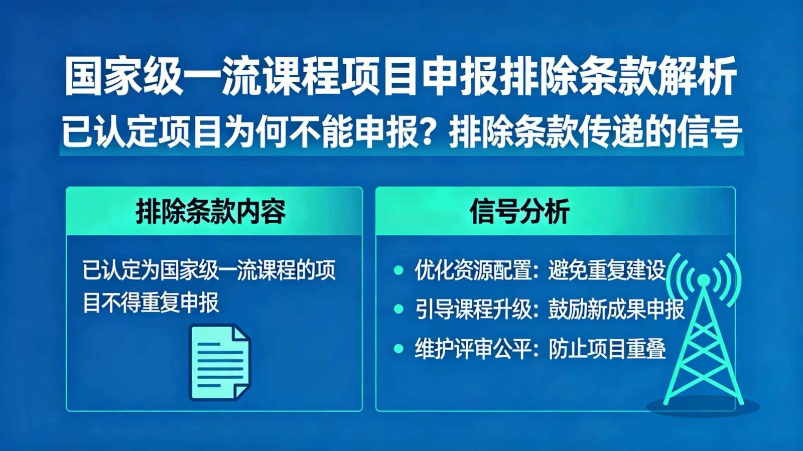 已认定国家级一流课程的项目为何不能申报？这条排除条款传递了哪些信号