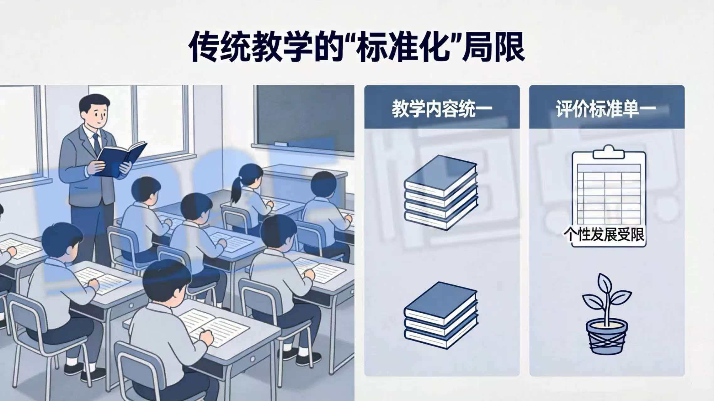 传统教学的“标准化”局限 传统教学的“标准化”局限