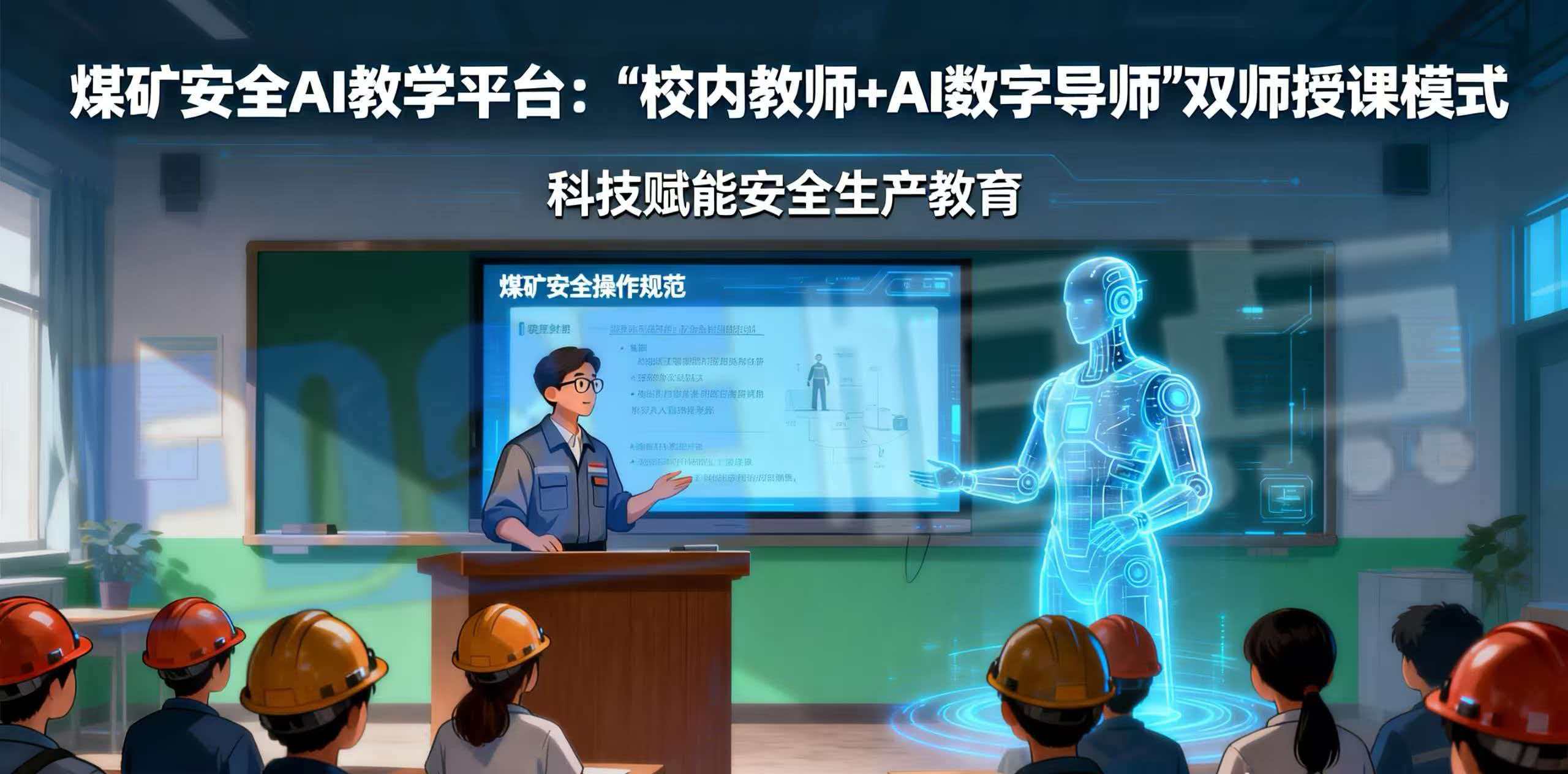 煤矿安全AI教学平台构建“校内教师+AI数字导师”的双师授课模式 煤矿安全AI教学平台构建“校内教师+AI数字导师”的双师授课模式
