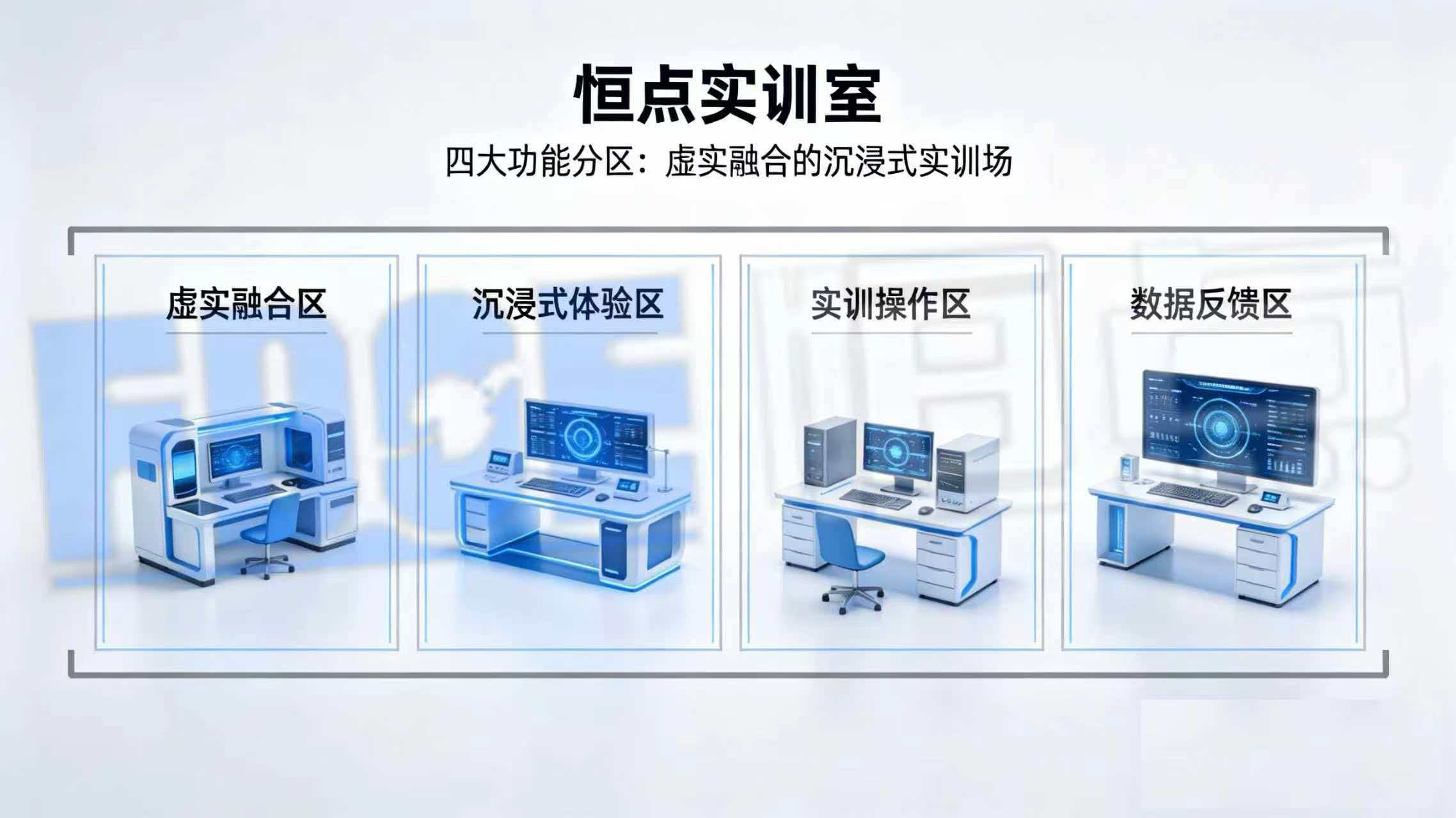 恒点实训室四大功能分区：虚实融合的沉浸式实训场