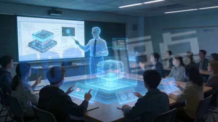 学生佩戴MR眼镜实操时，AI导师会提供可视化的步骤指引