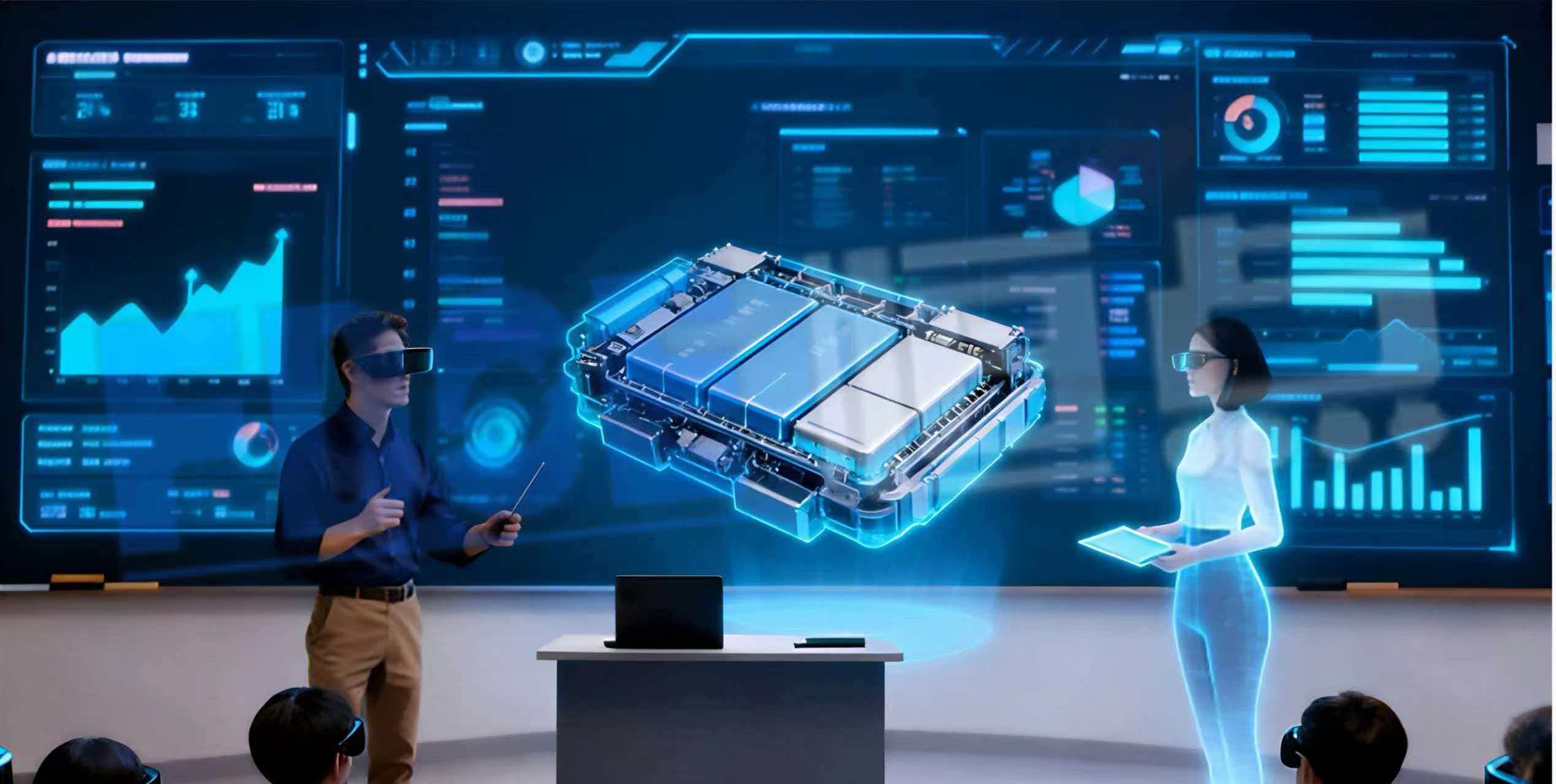 恒点实训室的3D动力电池结构原理认知AI交互教学系统