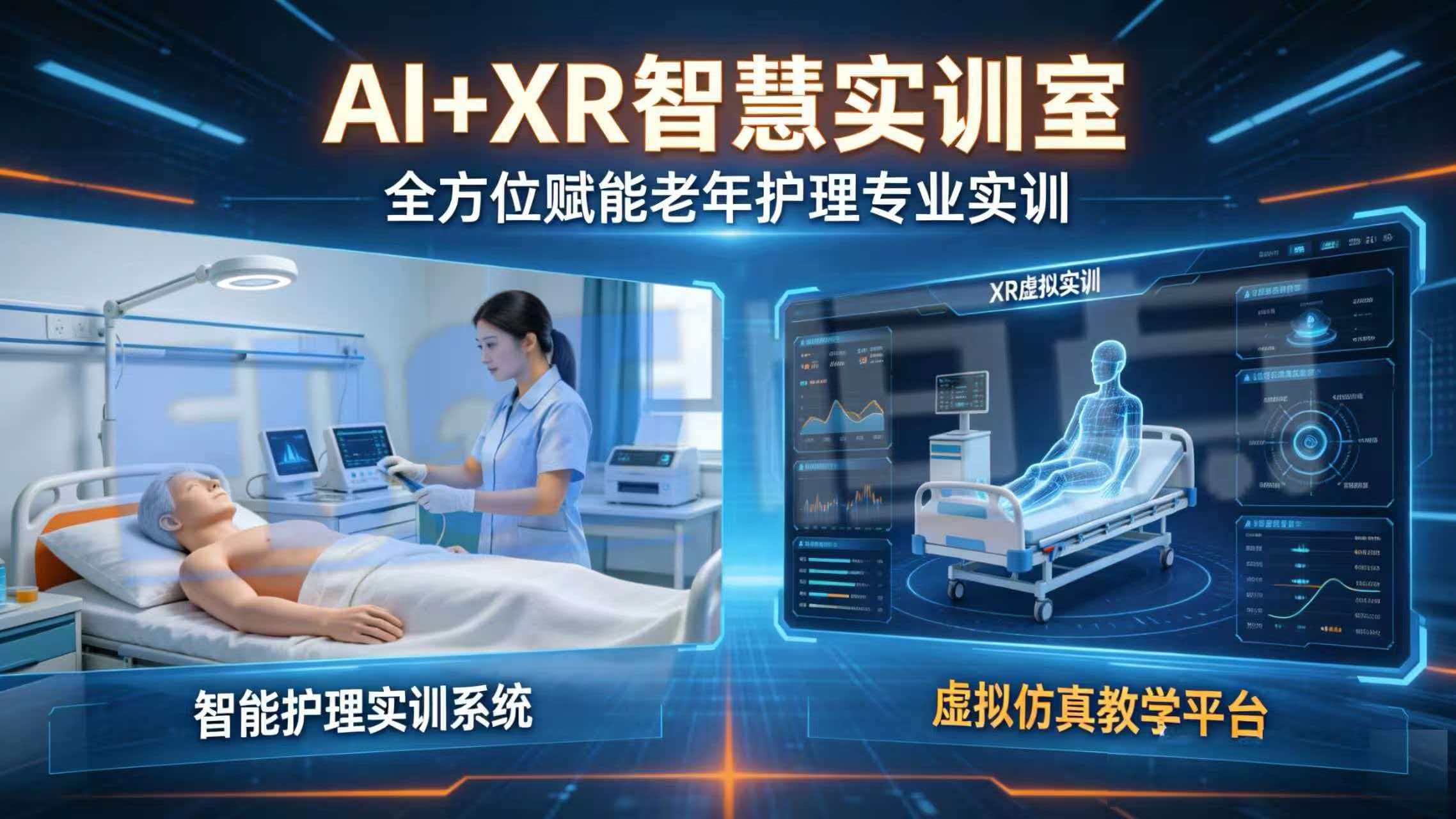 AI+XR智慧实训室 全方位赋能老年护理专业实训