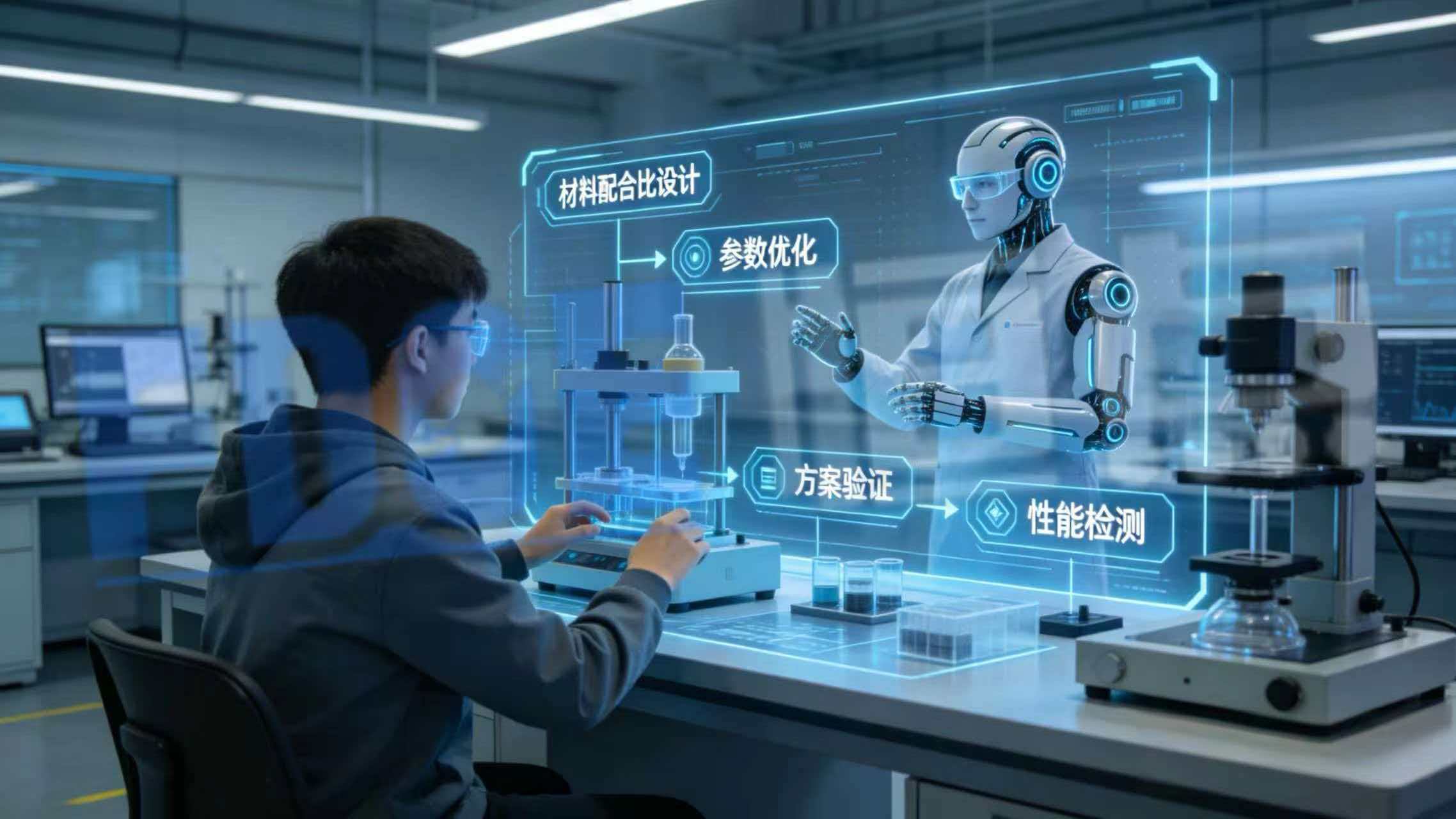 在虚实融合实训层面，系统模拟土木工程材料性能检测全流程