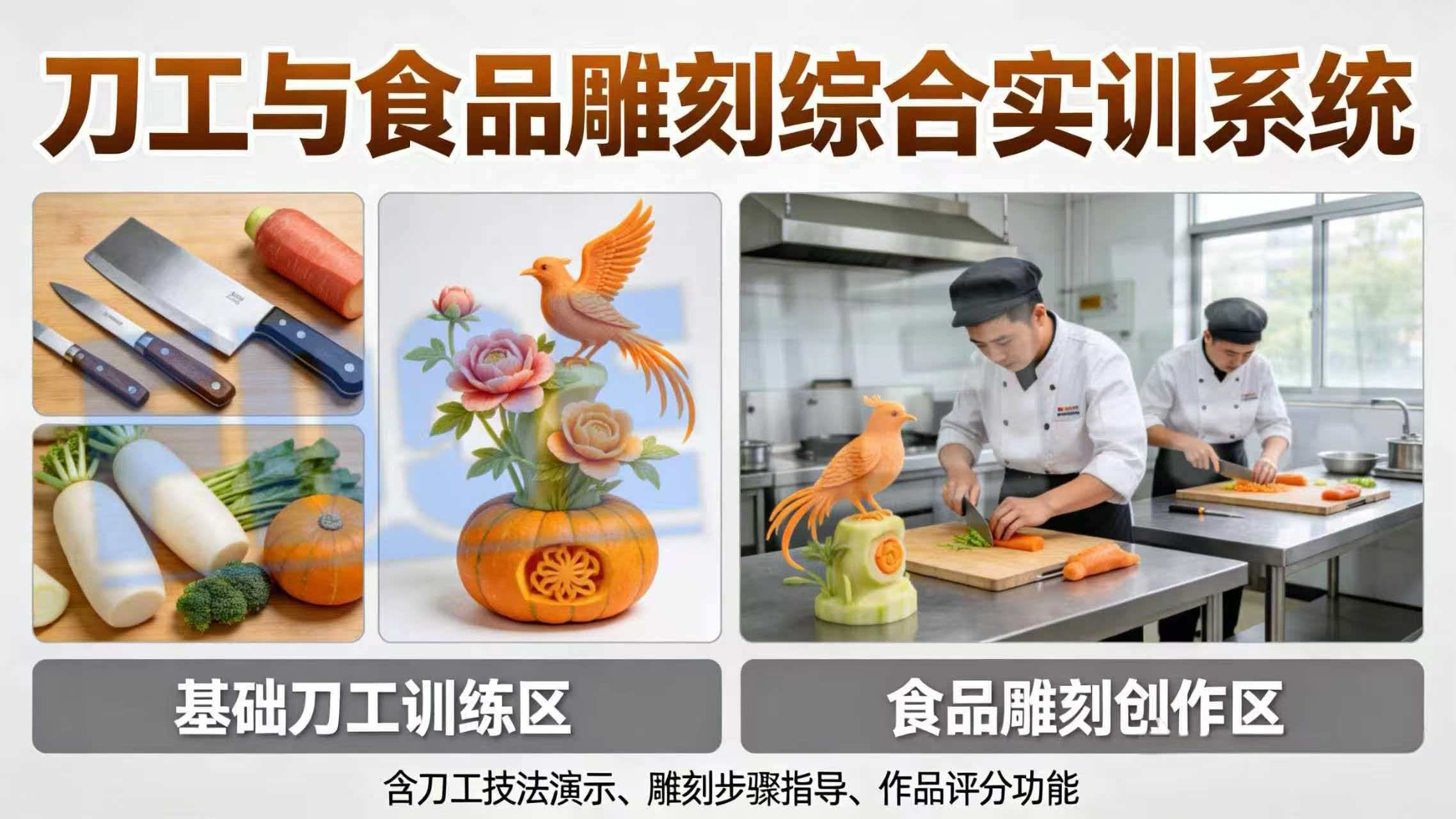 刀工与食品雕刻综合实训系统 刀工与食品雕刻综合实训系统